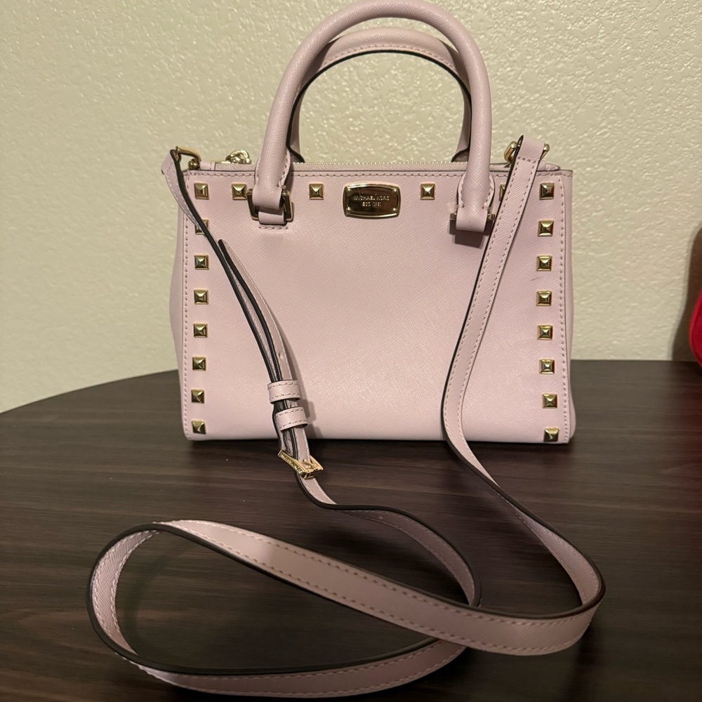 Michael Kors Kellen Studded XS Satchel Blossom Leather Shoulder Bag Authentic